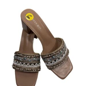 Madden Girl Brown and cream embellished Sandals